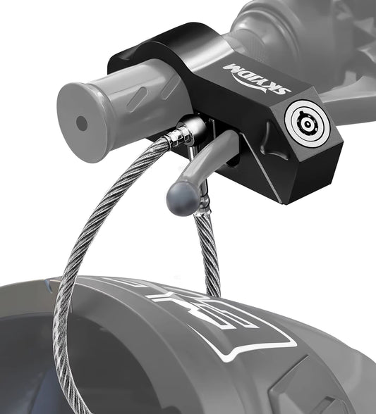 Antivol Casque et Poignée Grip-Lock : La double protection immédiate.